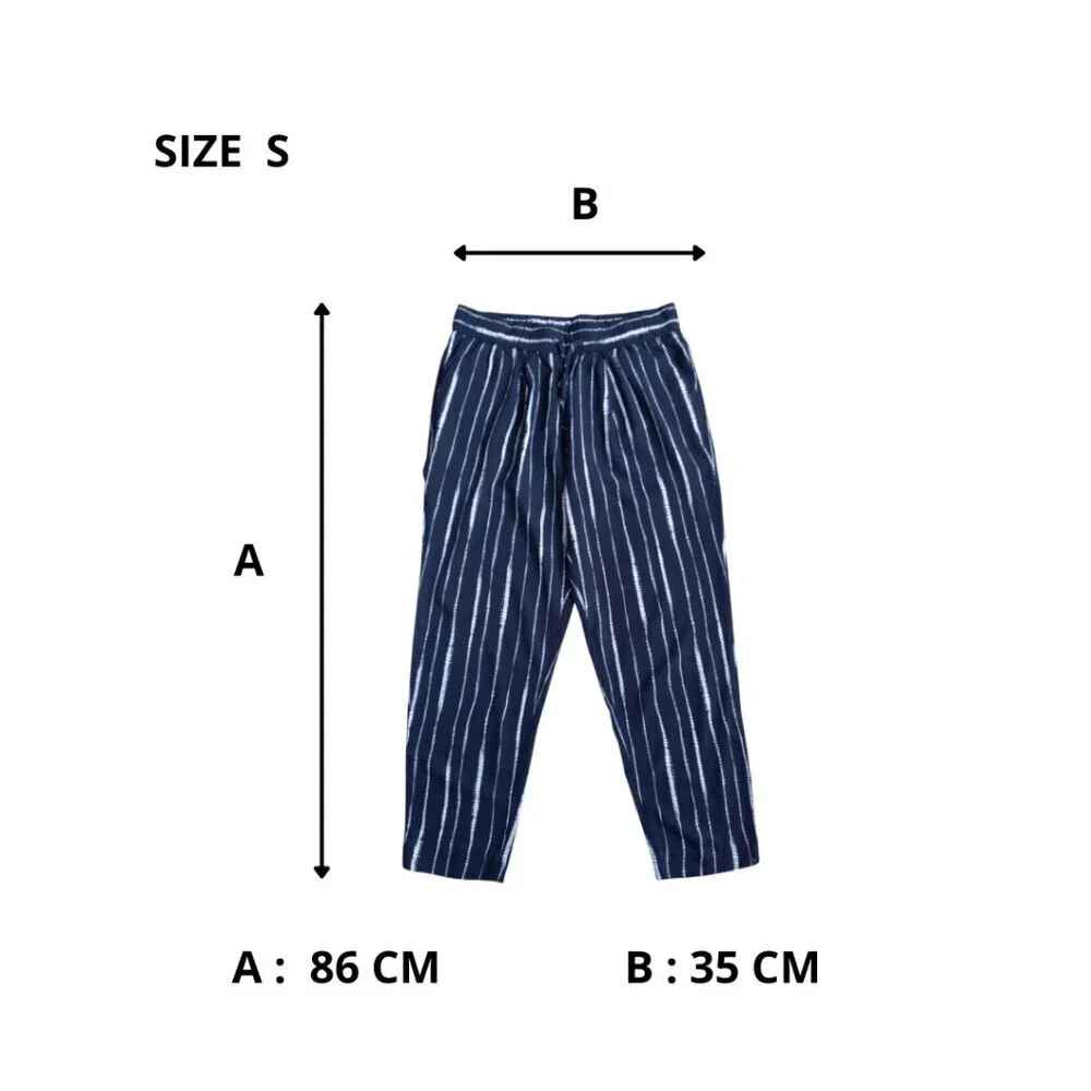 Banana Republic Petite Blue & White Striped Linen Blend Pull-On Pants - Size S